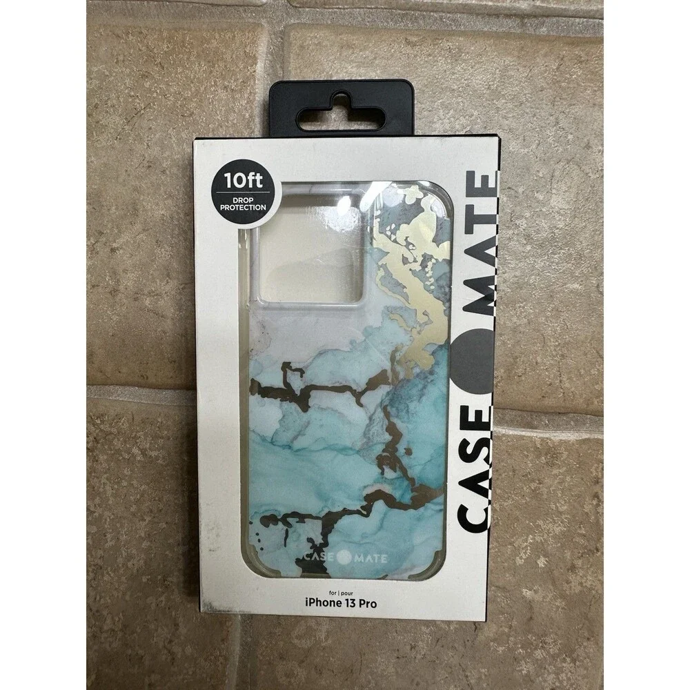 NEW Case-Mate Tough Prints Series Hard Case for iPhone 13 Pro  Ocean Marble Blue